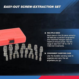 Sunnook 25Pcs Screw Extractor Set Multi