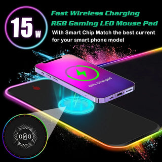 Sunnook Wireless Charging RGB Gaming Mouse Pad