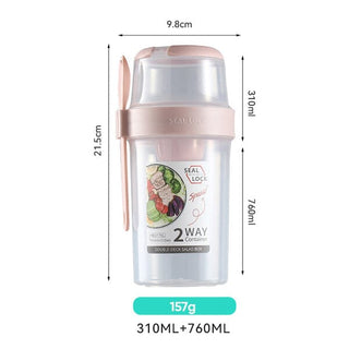 Salad Shaker Cup Portable Cereal Cup