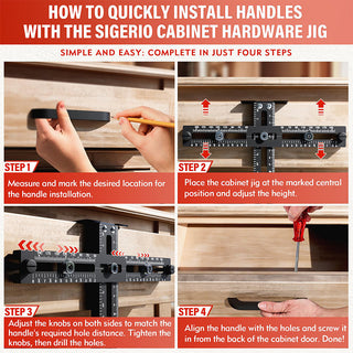 Sunnook Adjustable Cabinet Hardware Jig—for Precise Cabinet and Furniture Assembly