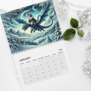 Sunnook 2025 Cat Dragon Rider Calendar