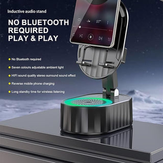 Sunnook 4-in-1 Smart Sensor Speaker Stand,Speaker, Stand,Power Bank & RGB Lights