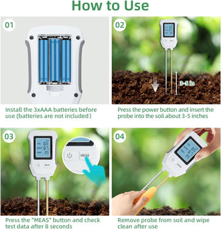 3 in 1 Digital Plant Soil Moisture Meter