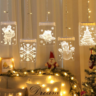 Christmas 3D Window Curtain String Light