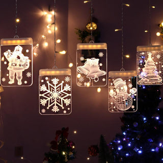 Christmas 3D Window Curtain String Light