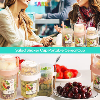 Salad Shaker Cup Portable Cereal Cup